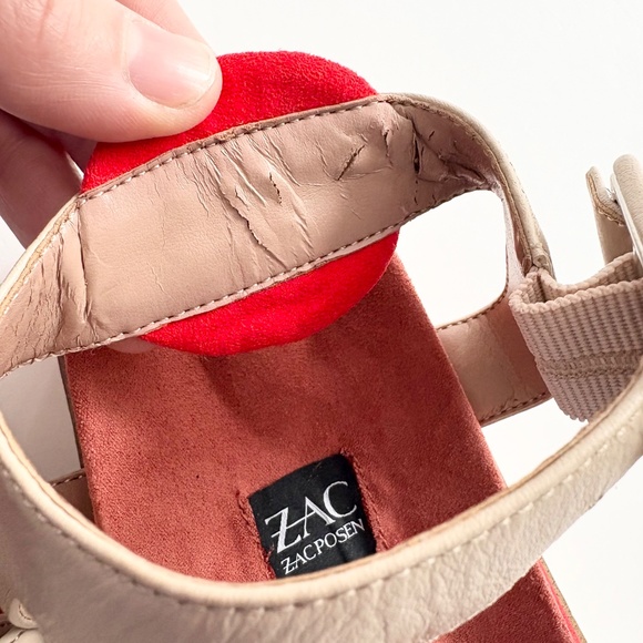 Zac Posen Sahara pink red beige retro platform sandals - Picture 6 of 9